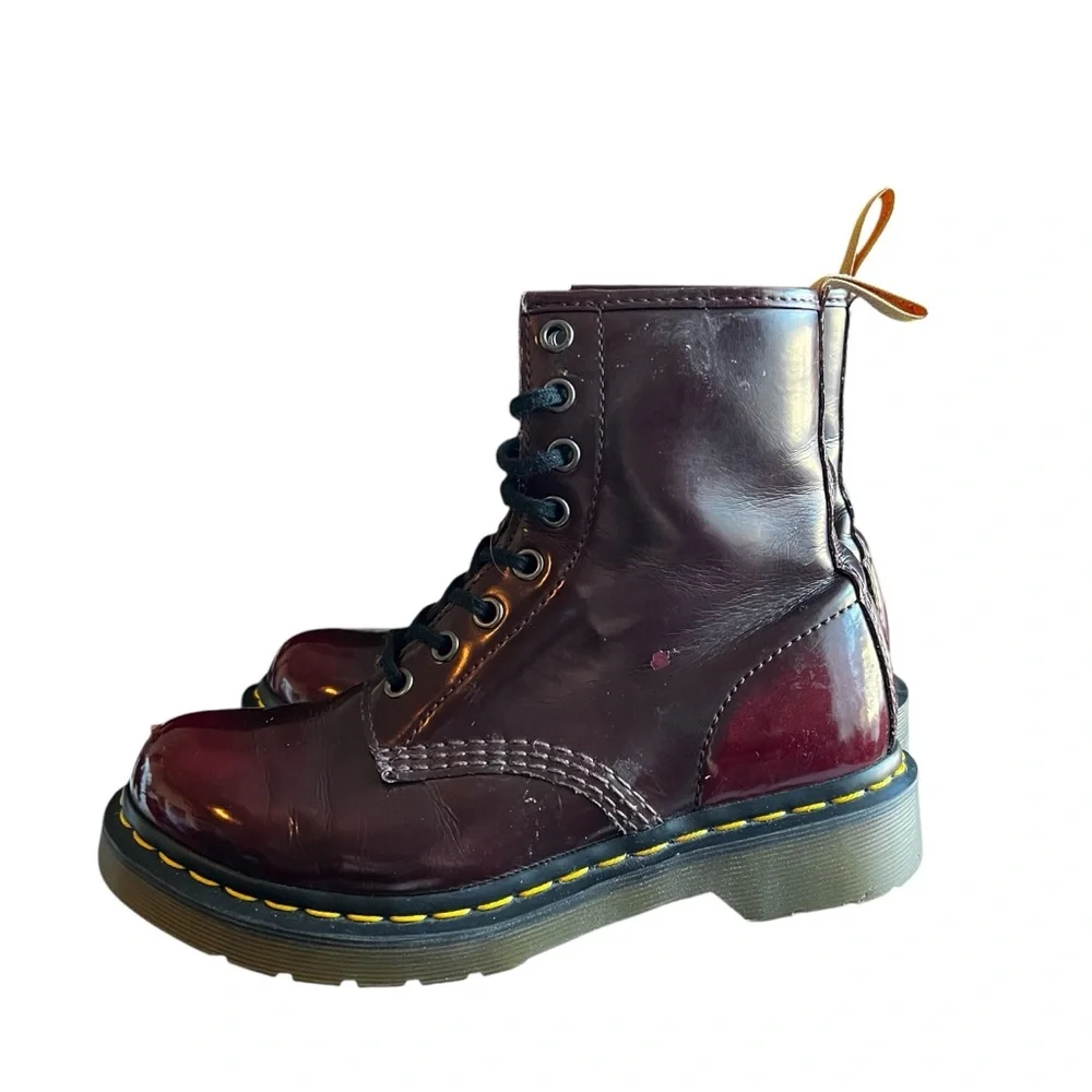Dr Martens 1460 14585 Cherry Red Vegan Leather Ankle Boots Women’s US 6 - Picture 5 of 15